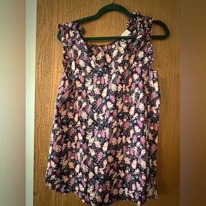Floral Sleeveless Top - Purple and Navy- NWT-,small